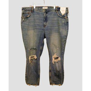 Abercrombie Fitch Jeans The Skinny 36 Short Blue Denim Destroyed Distressed NEW